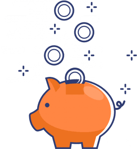 Tire-lire orange en forme de cochon